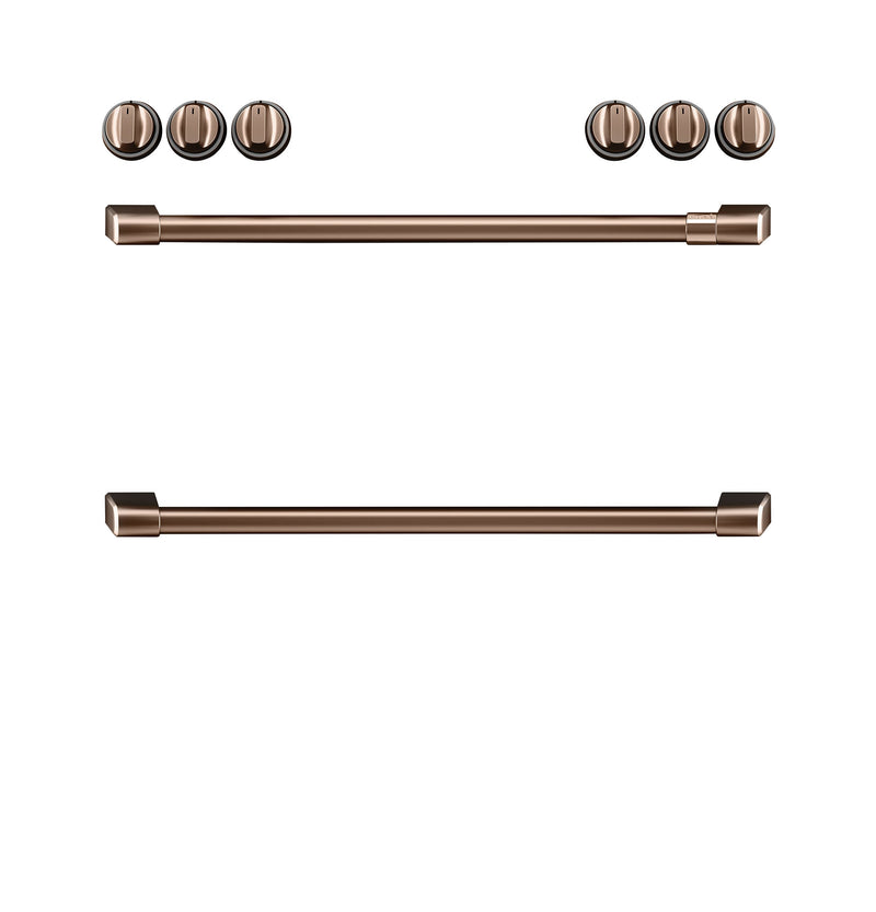 Café™ Brushed Copper Front Control Induction Knobs and Handles Set - CXFCHHKPMCU