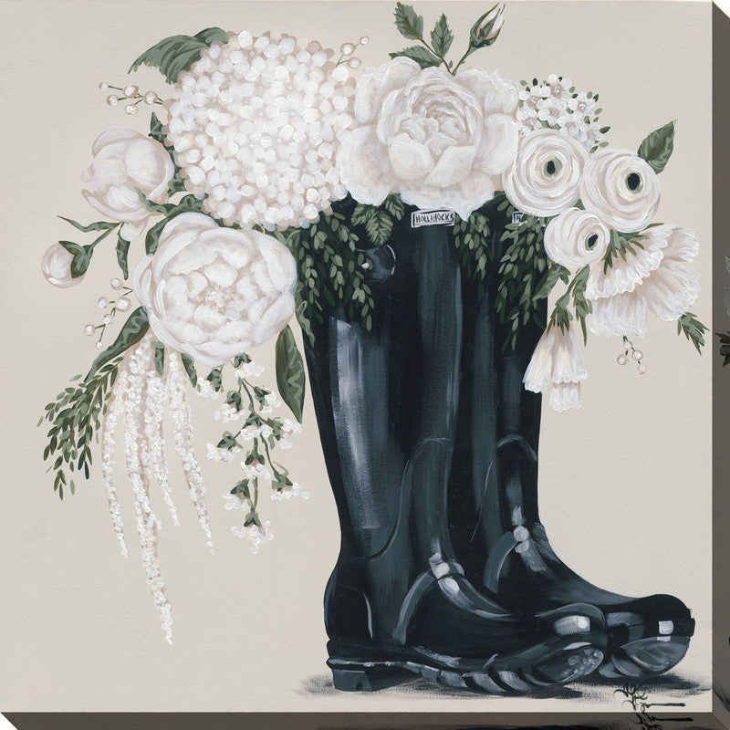 Rubber Boots and a Bouquet Canvas Wall Art - 38 X 38