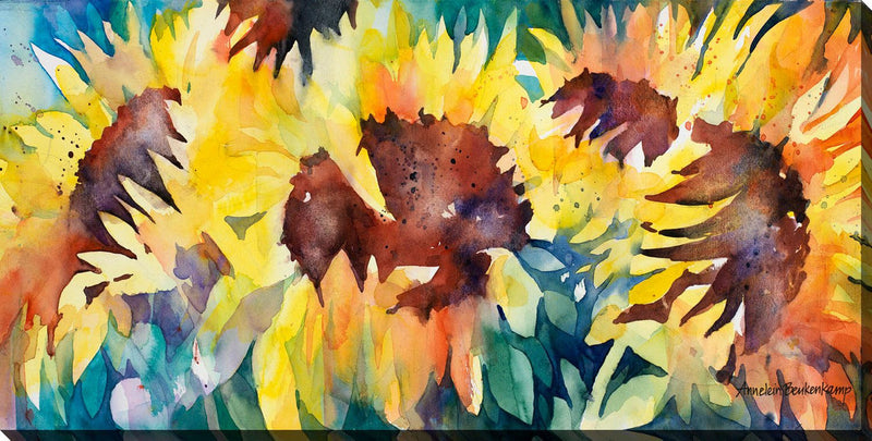 Sunflower Social Canvas Wall Art - 20 X 40