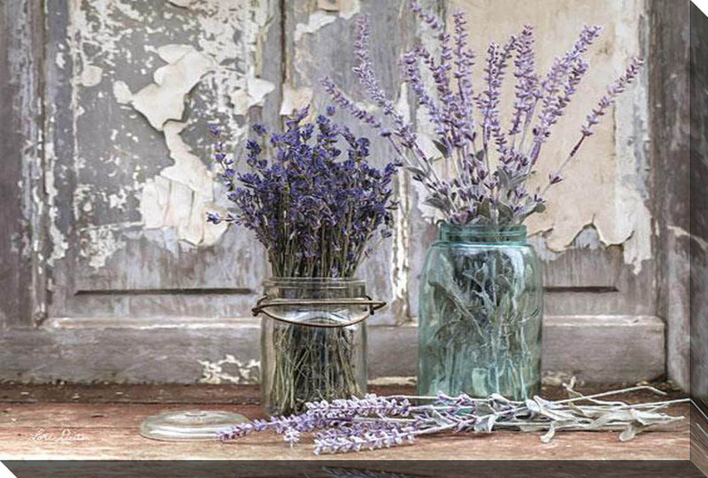 Lavender In a Glass Pot Canvas Wall Art - 30 X 45