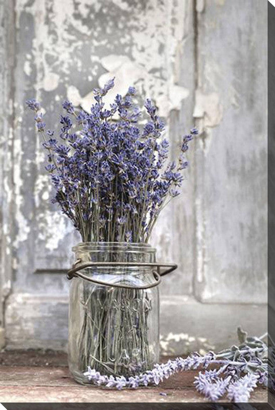 Lavender and Rustic Scenery Canvas Wall Art - 38 X 60