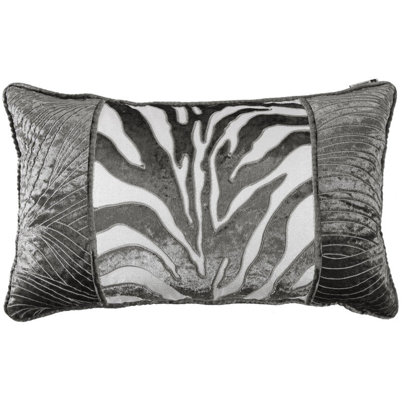 Vienna Velvet Decorative Pillow - Silver/Grey