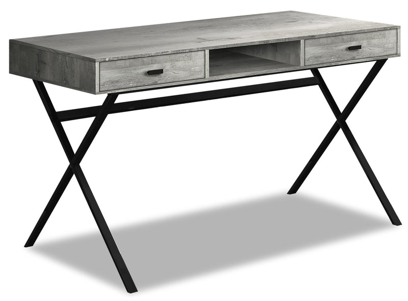 Apolydor Reclaimed Wood-Look Desk - Grey