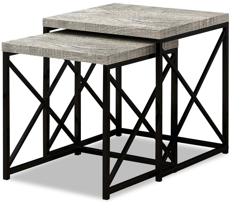 Lucena Reclaimed Wood-Look Nesting Tables - Grey