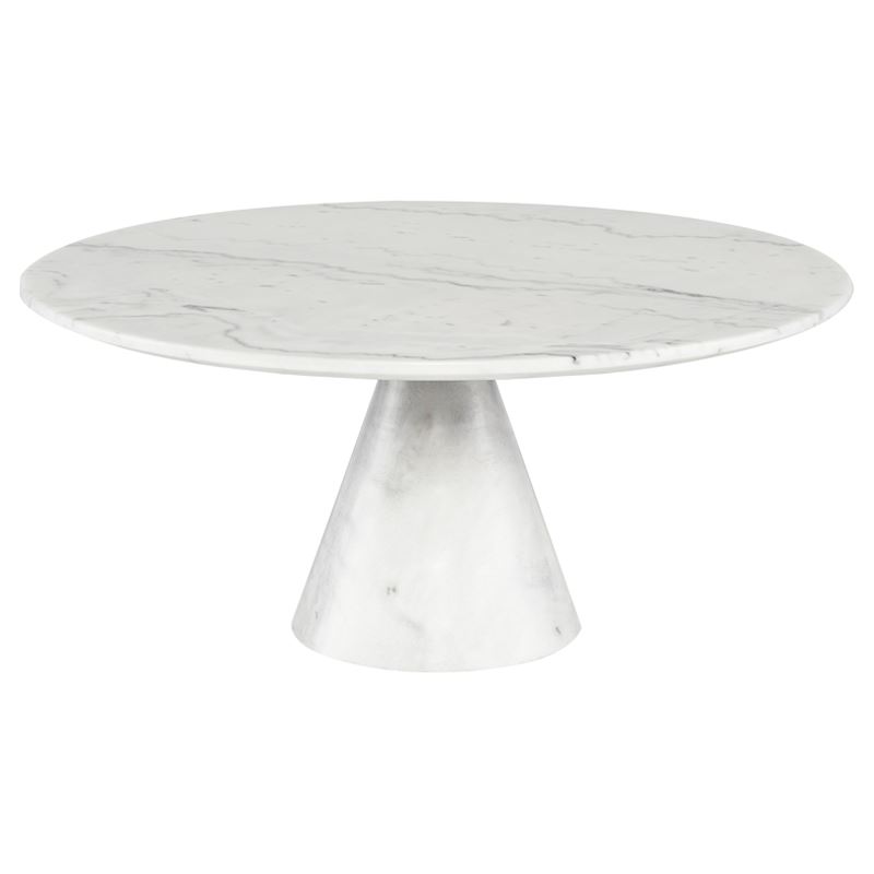 Claudio 35.5" Marble Coffee Table - White