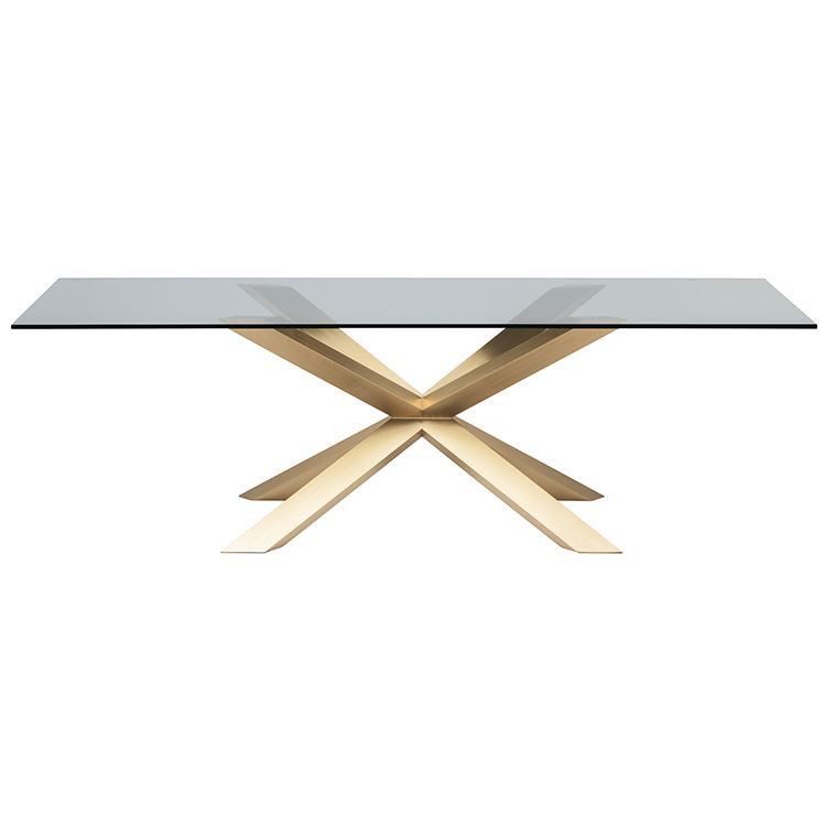 Couture 94.5" Glass Dining Table - Gold