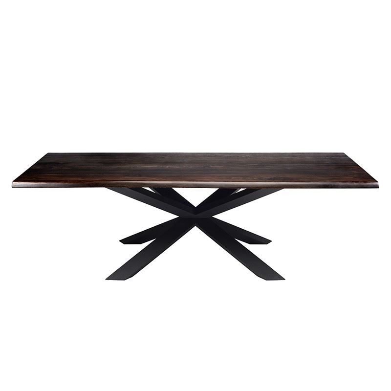 Couture 112" Seared Oak Dining Table - Black
