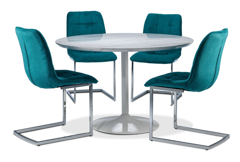 Louisa 5-Piece Dining Room Set - Aqua