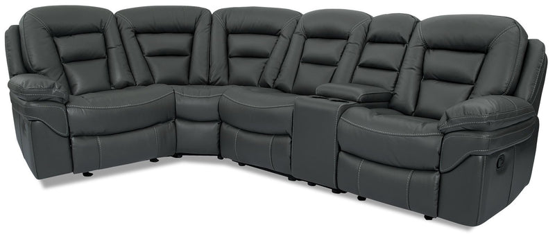 Quin 5-Piece Reclining Sectional with Console - Grey