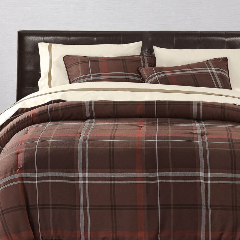 Stowe 3 Pc. Queen Comforter Set - Brown/Red
