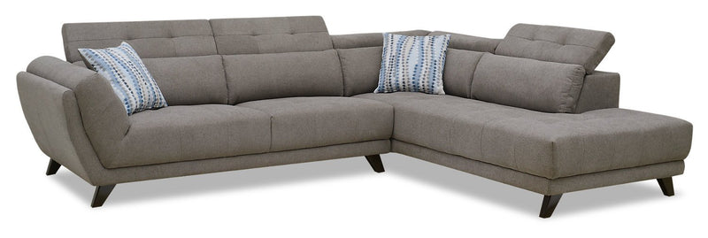 Orana 2-Piece Chenille Right-Facing Sectional - Grey