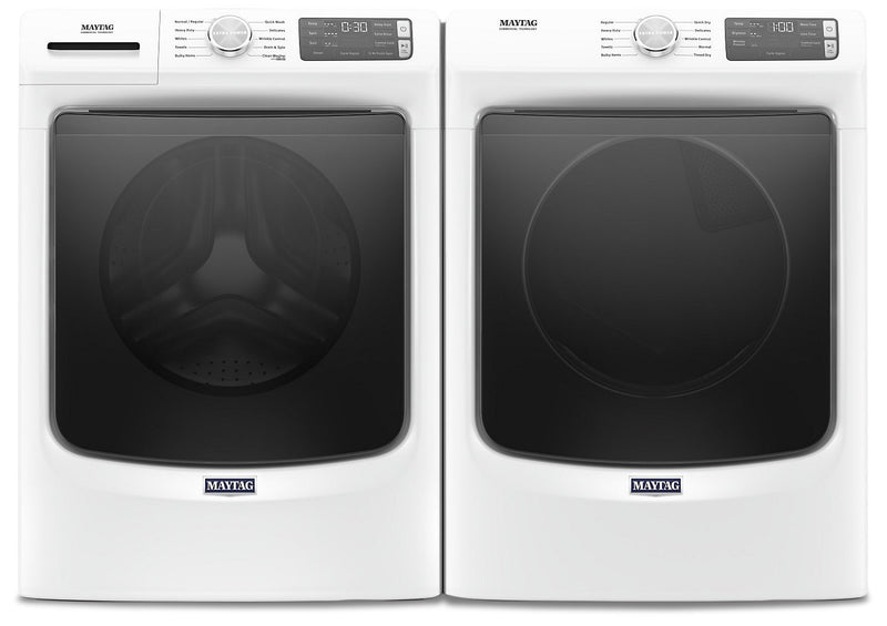 Maytag Front-Load 5.4 Cu. Ft. Washer with Extra Power and 7.3 Cu. Ft. Gas Dryer - White
