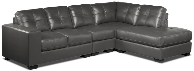 Mordrid 4-Piece Sectional with Right Facing Chaise - Grey
