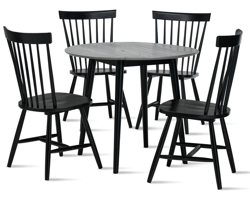 Gotorua 5-Piece Dinette Set - Grey/Black