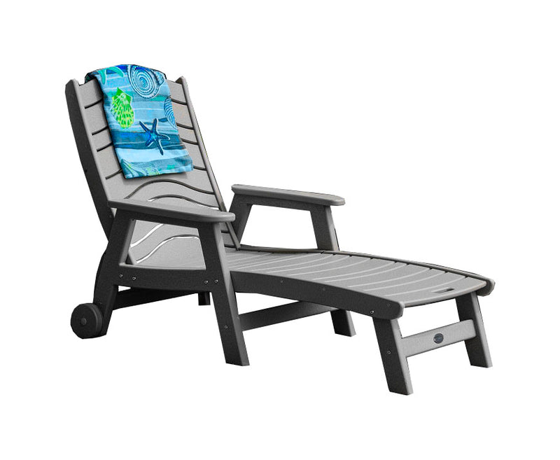 POLY LUMBER Lay & Lounge Chaise Lounger - Grey