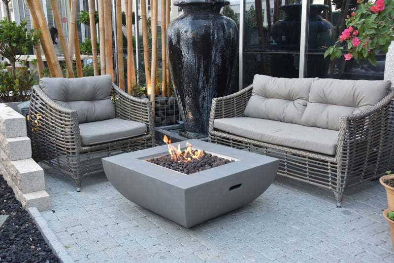 Bromo Concrete Lava Stone Fire Pit (Modeno) - Propane
