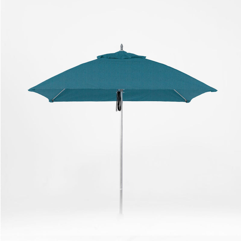 Oca 7.5' Square Outdoor Umbrella - Denim Blue/Brushed Aluminum