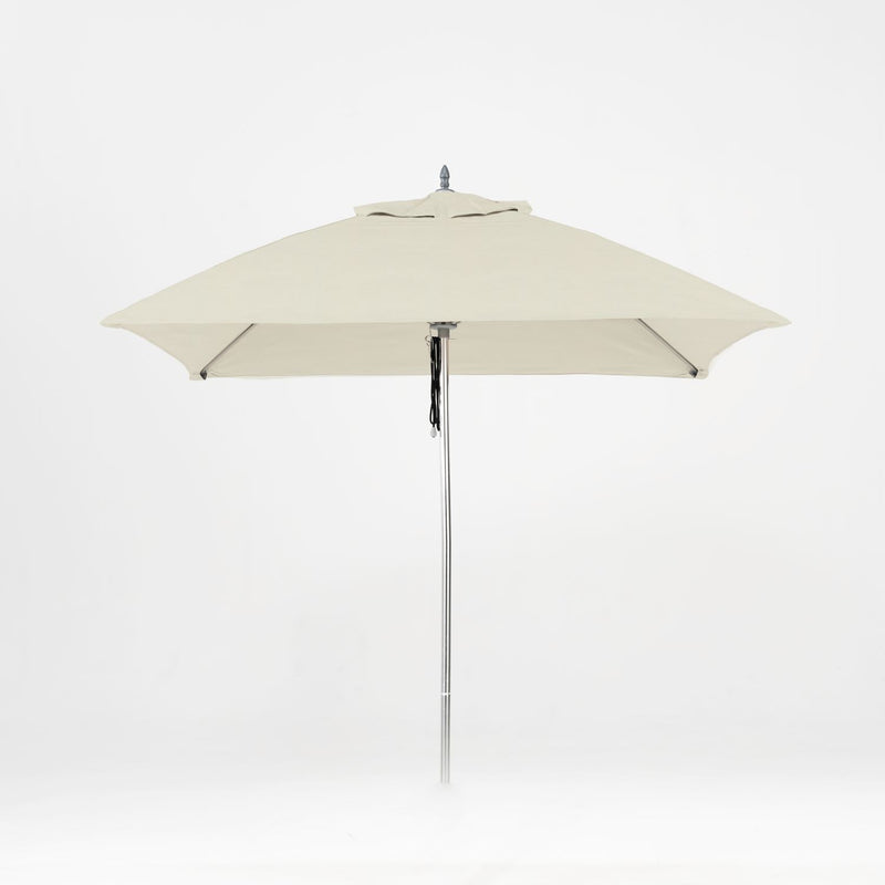 Oca 7.5' Square Outdoor Umbrella - Seashell White/Brushed Aluminum
