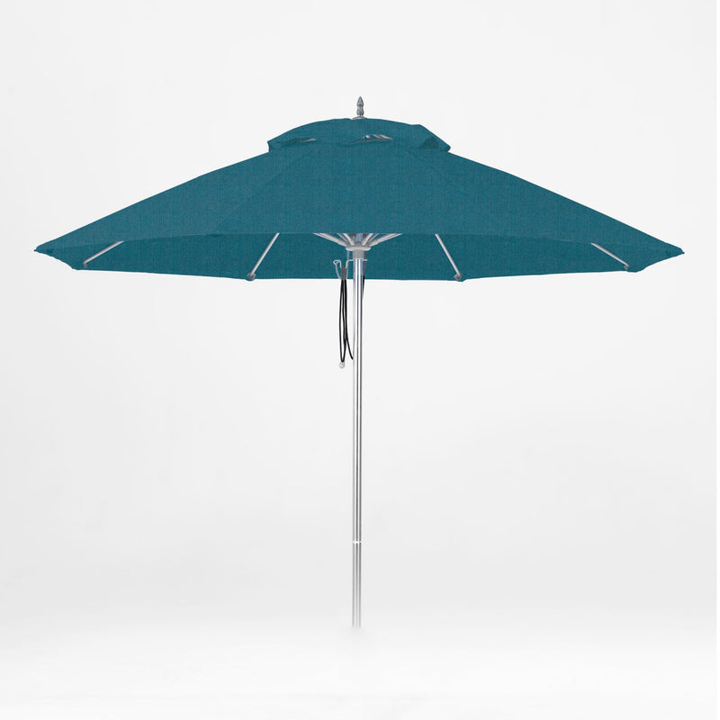 Oca 9' Octagon Outdoor Umbrella - Denim Blue/Brushed Aluminum