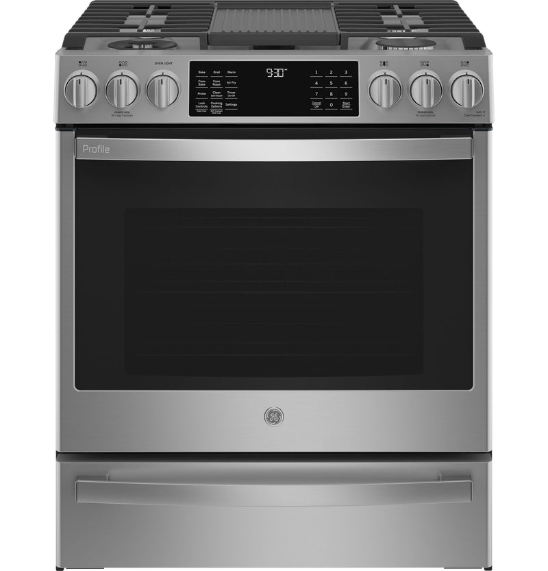 GE Profile Fingerprint Resistant Stainless Steel Smart Slide-In Gas Range with Air Fry (5.7 Cu.Ft.) - PC2S930YPFS