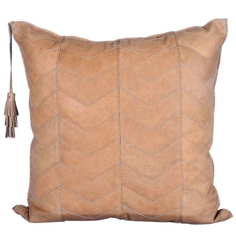 Nindiri Genuine Leather Decorative Pillow - Tan