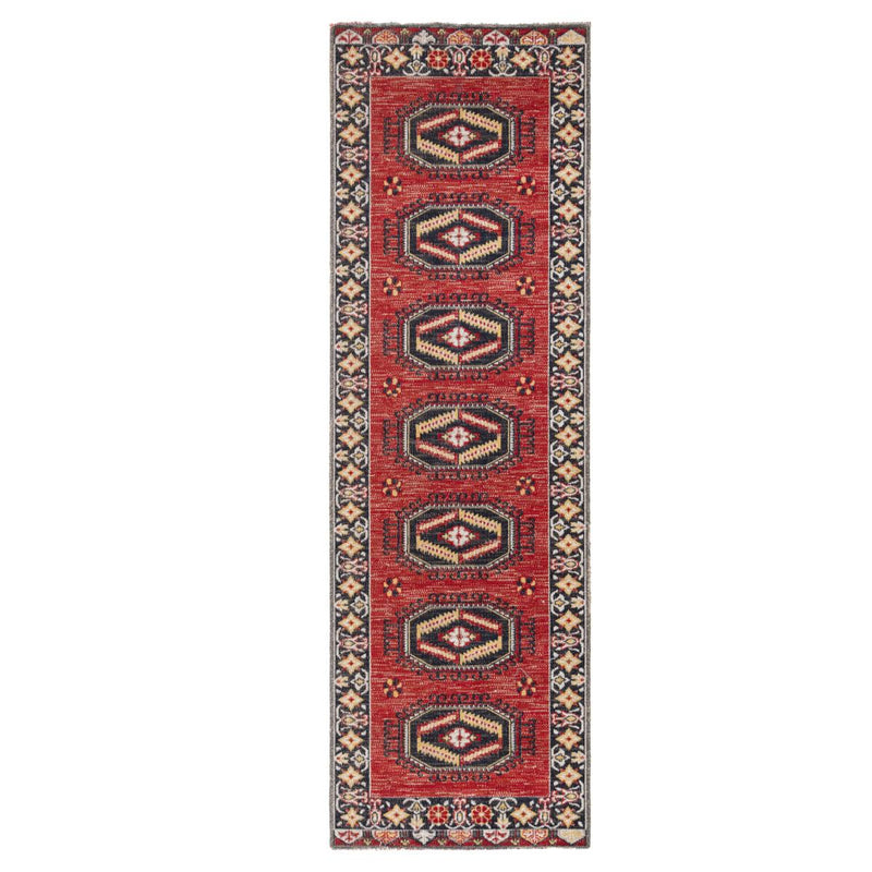 Mikras VIII Area Rug - 2'6" X 8' Runner - Red/Yellow
