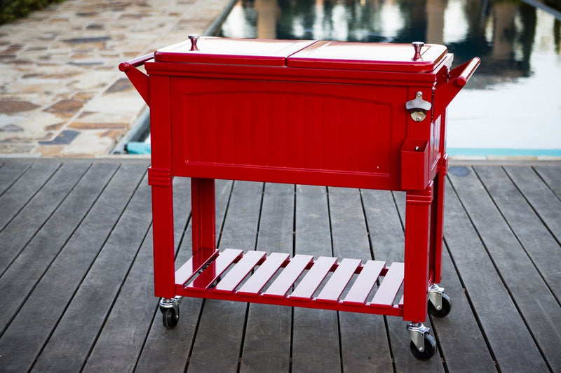 Permasteel 80Qt Furniture Style Patio Cooler - Red