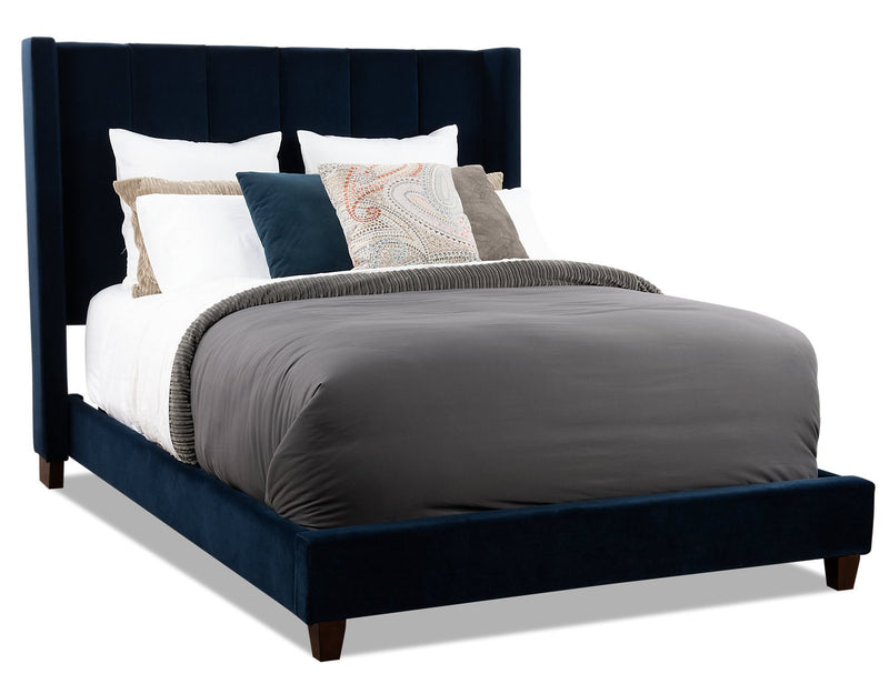 Chiasson Velvet Queen Bed - Blue