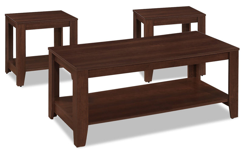Valin 3-Piece Coffee and Two End Tables Package - Cherry