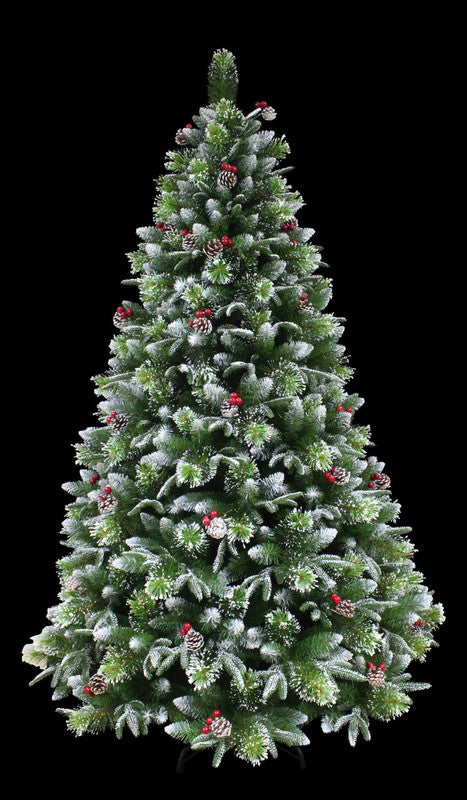 Lofoten 5ft Decorated Flocked Pine Christmas Tree
