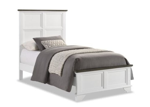 Lyons Twin Bed - White/Grey
