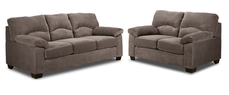Victoria Sofa and Loveseat Set - Ash