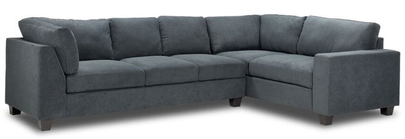 Wanda 2-Piece Sectional with Right Facing Corner Sofa - Dark Grey
