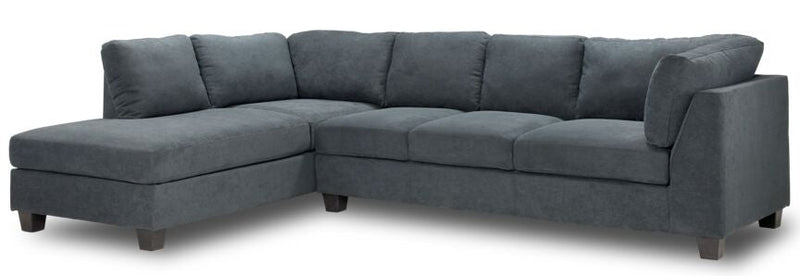 Wanda 2-Piece Sectional with Left Facing Chaise - Dark Grey