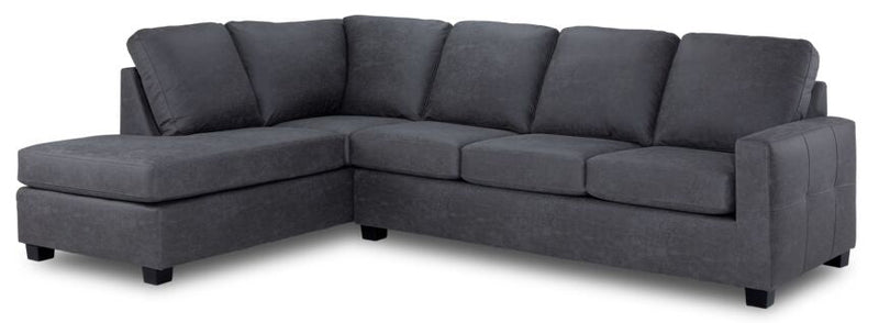 Leslie 2-Piece Sectional With Left Facing Chaise - Grey