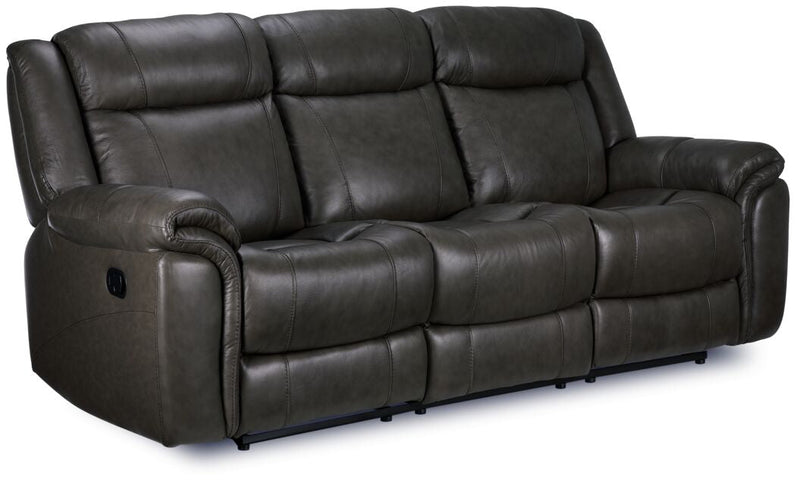 Cassville Reclining Leather Sofa - Grey