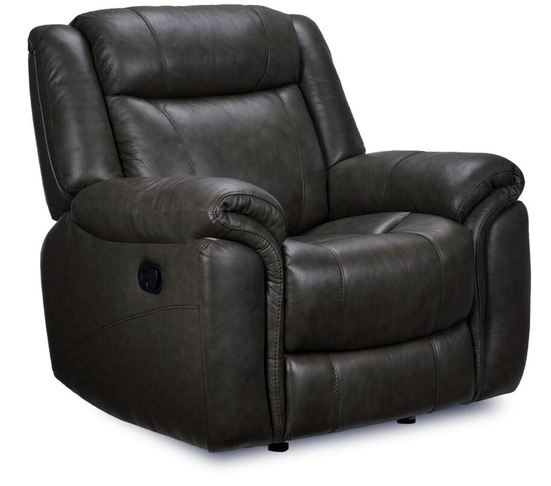 Cassville Rocker Leather Recliner - Grey