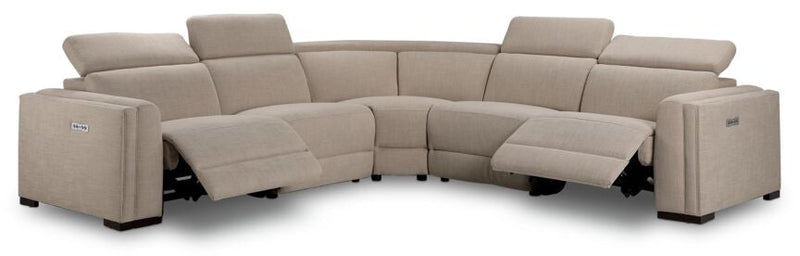 Dayton 5 Piece Power Reclining Sectional Beige Furniture