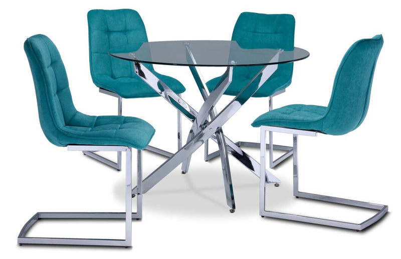 Louisa II 5-Piece Dining Set - Aqua