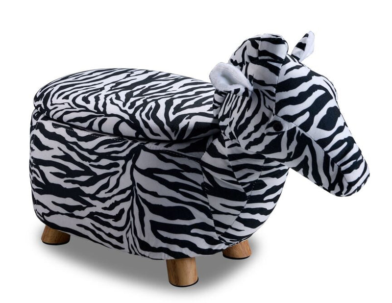 Zoo Companions Zebra Storage Ottoman - Black and White