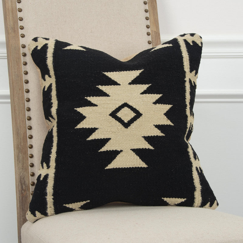 Ahanu I 18 X 18 Decorative Cushion - Black/ Ivory