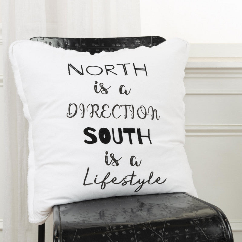Wordie - X North 20 X 20 Decorative Cushion - Black/ White