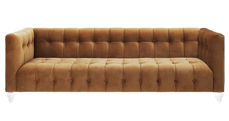 Appolonia Velvet Sofa  - Light Brown