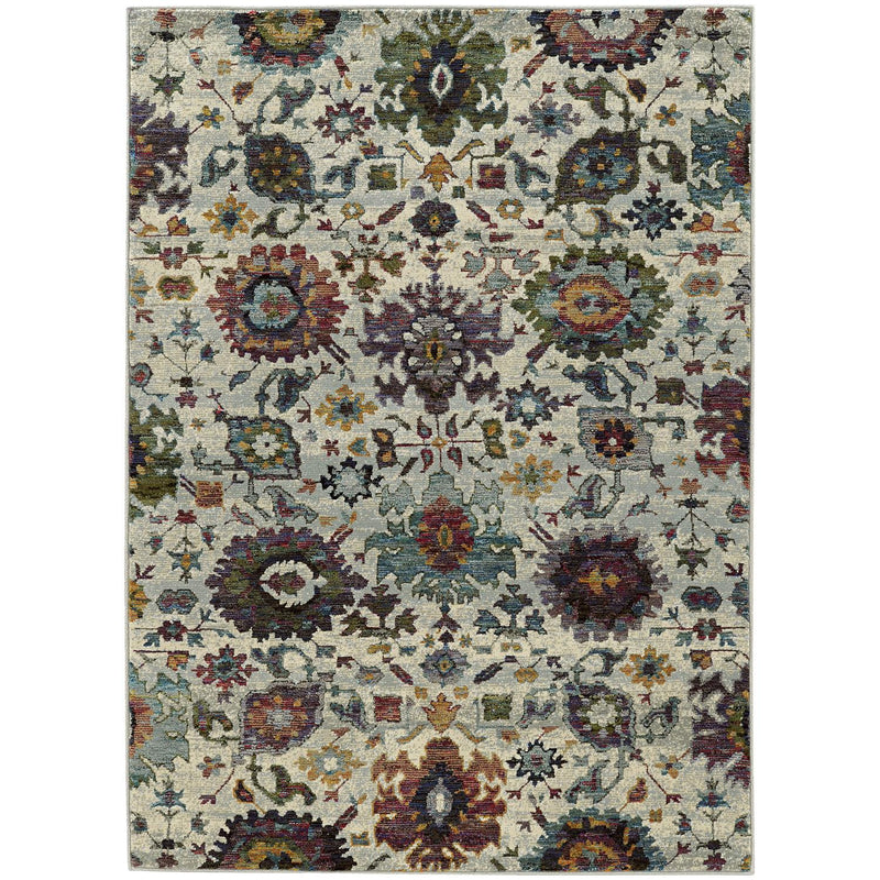 Angelica W7129AL Traditional Floral Area Rug (5'3"X7'3")