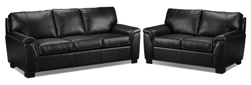 Campbell Sofa and Loveseat Set - Black