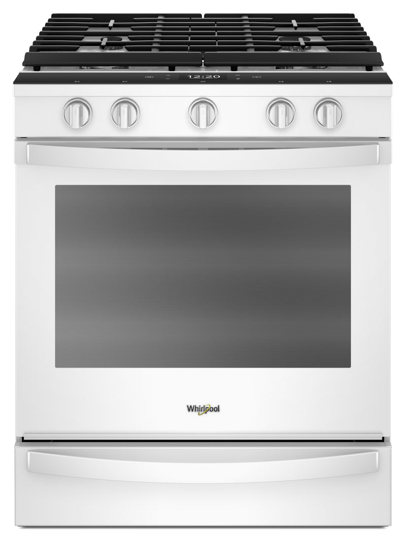 Whirlpool 5.8 Cu. Ft. Smart Slide-in Gas Range with EZ-2-Lift™ Hinged Cast-Iron Grates - WEG750H0HW