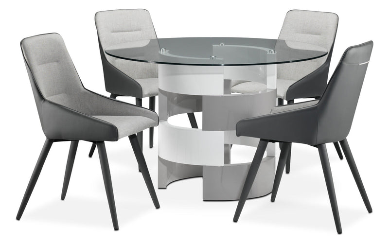 Channing 5-Piece Dinette Set - Beige and Grey