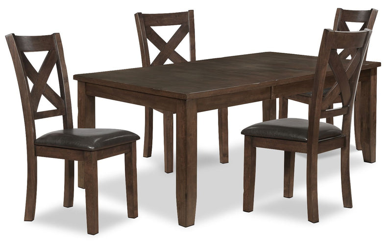 Hesparia 5-Piece Dining Set - Brown