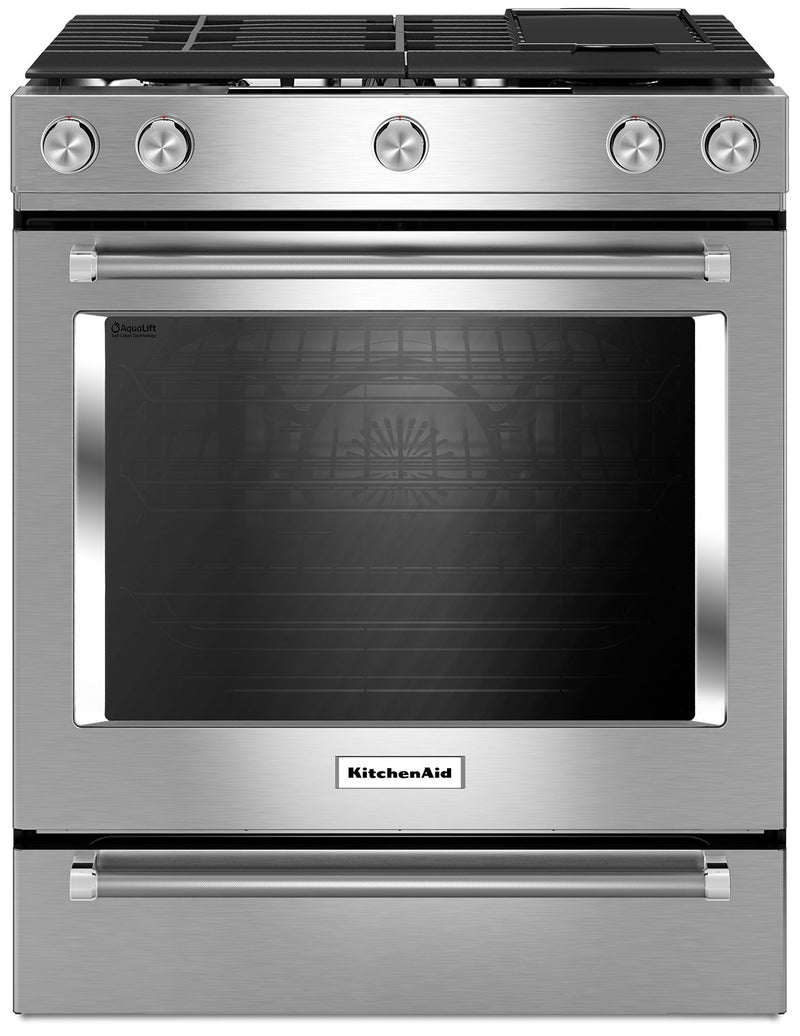 KitchenAid 30” Gas Convection Range with Baking Drawer - Stainless Steel