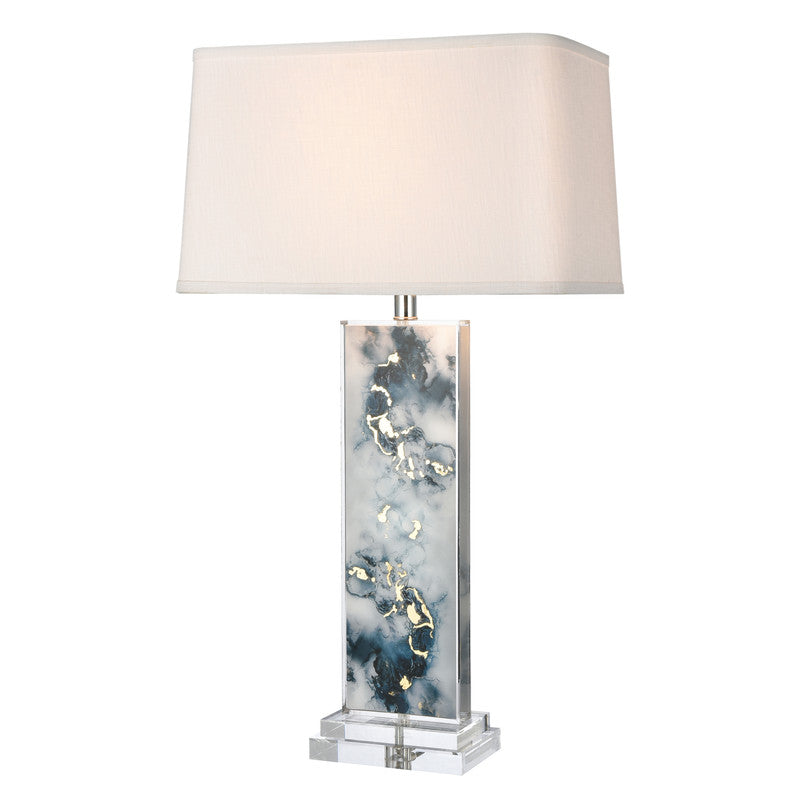 Ebron Linen Table Lamp - Blue/White